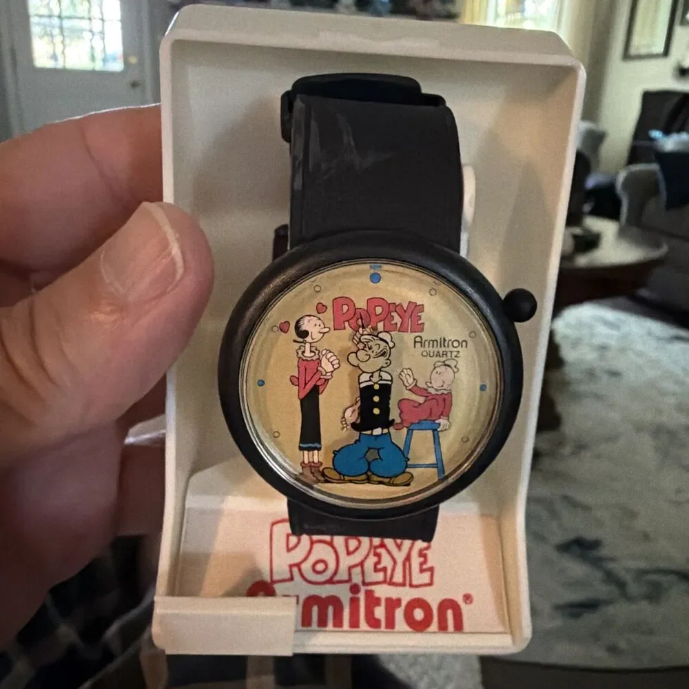 1991 Armitron Popeye/Olive Oyl, Swee’Pea King Features Men’s Watch
